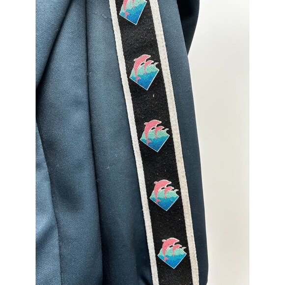 Pink+Dolphin Mens Track Jacket Blue Gray w/Pink Dolphin Sleeve Tape Logo XL - Picture 6 of 9